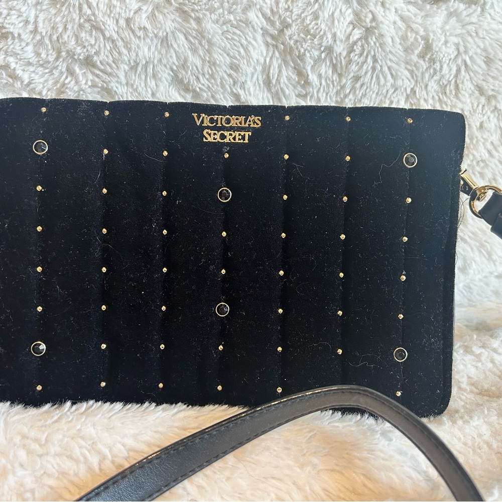 Victoria's Secret Black and Gold Studded Clutch